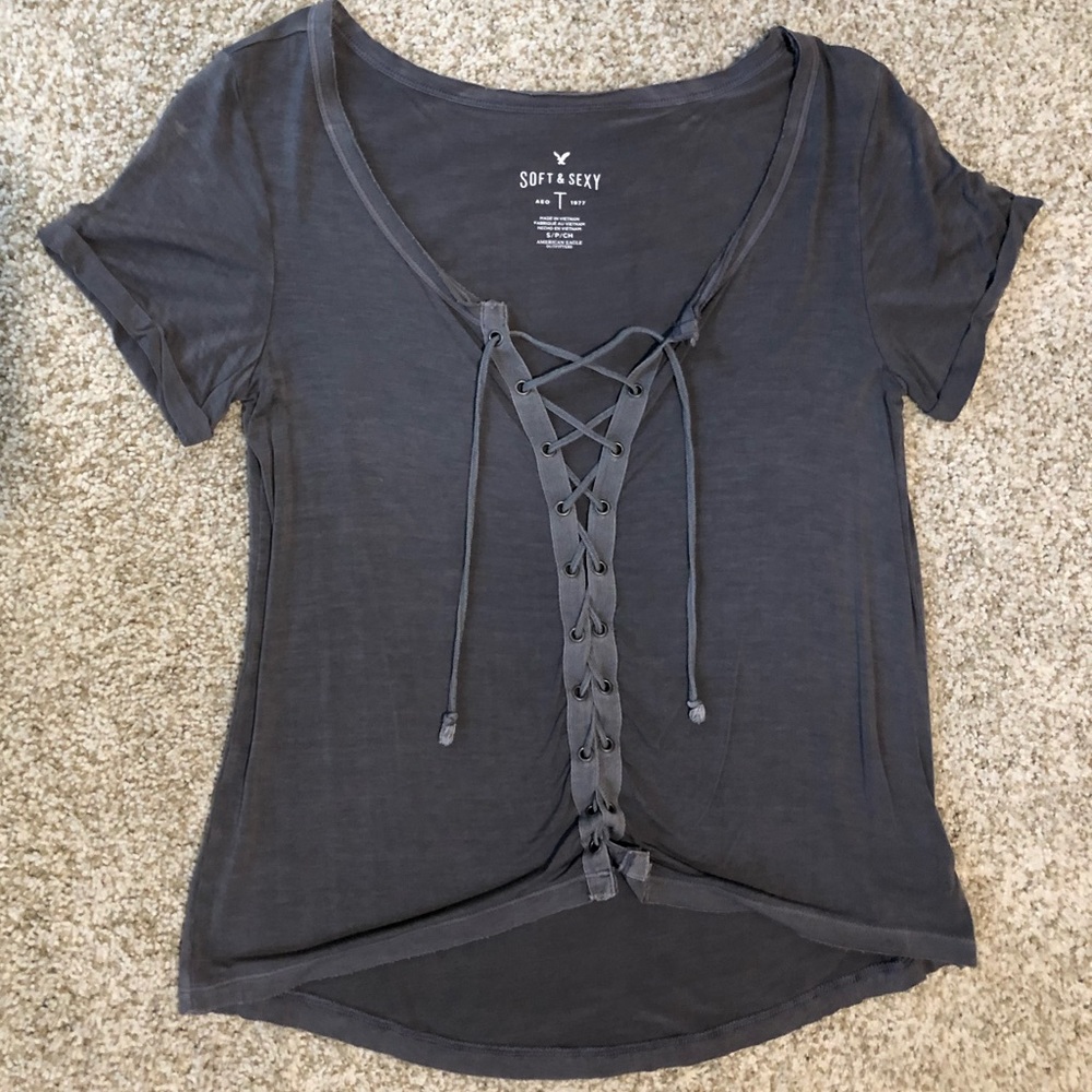 American Eagle short sleeved shirt.